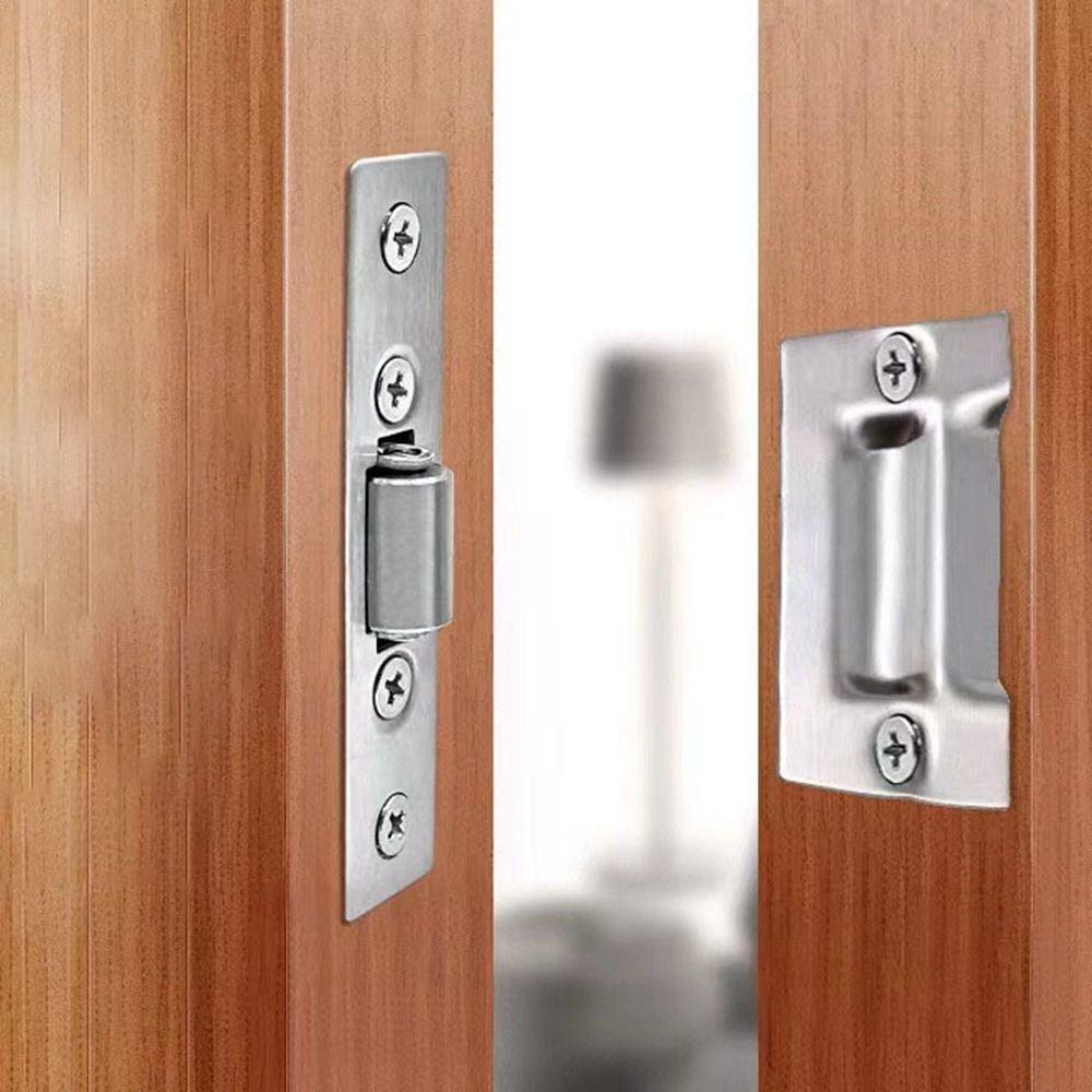 Stainless Steel Door Latches Hidden Cabinet Roller New Door Stops Cupboard Cabinet