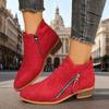 Независимая станция wish женская обувь для внешней торговли новая толстый каблук большой размер женские ботинки замшевые ботинки мартин низкий каблук боковая молния короткие ботинки женские