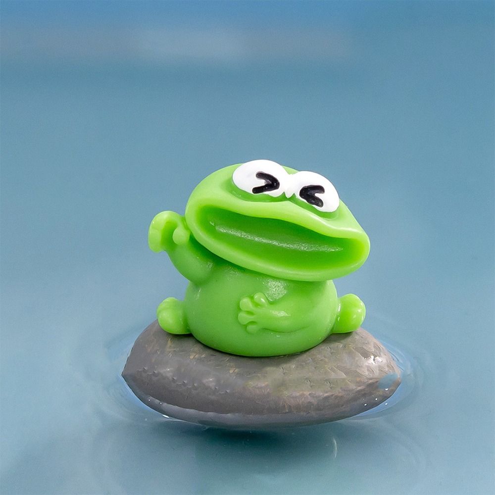Cartoon Big Mouth Frogs Statue Cute Mini Frogs Ornament Micro Landscape Ornaments