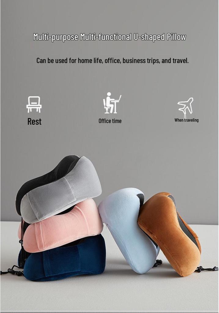 U-Shaped Memory Foam Neck Support Pillow for Travel