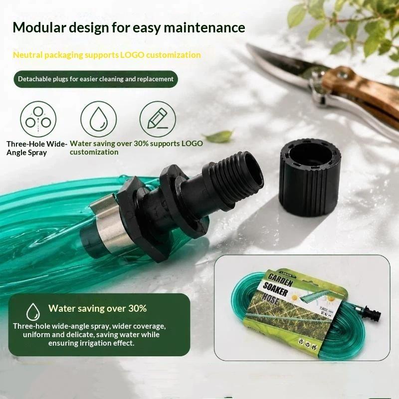 Water Saving Soaker Hose 7.5M Multi Directional Durable Flat Tubing for Community Green Belt Irrigation