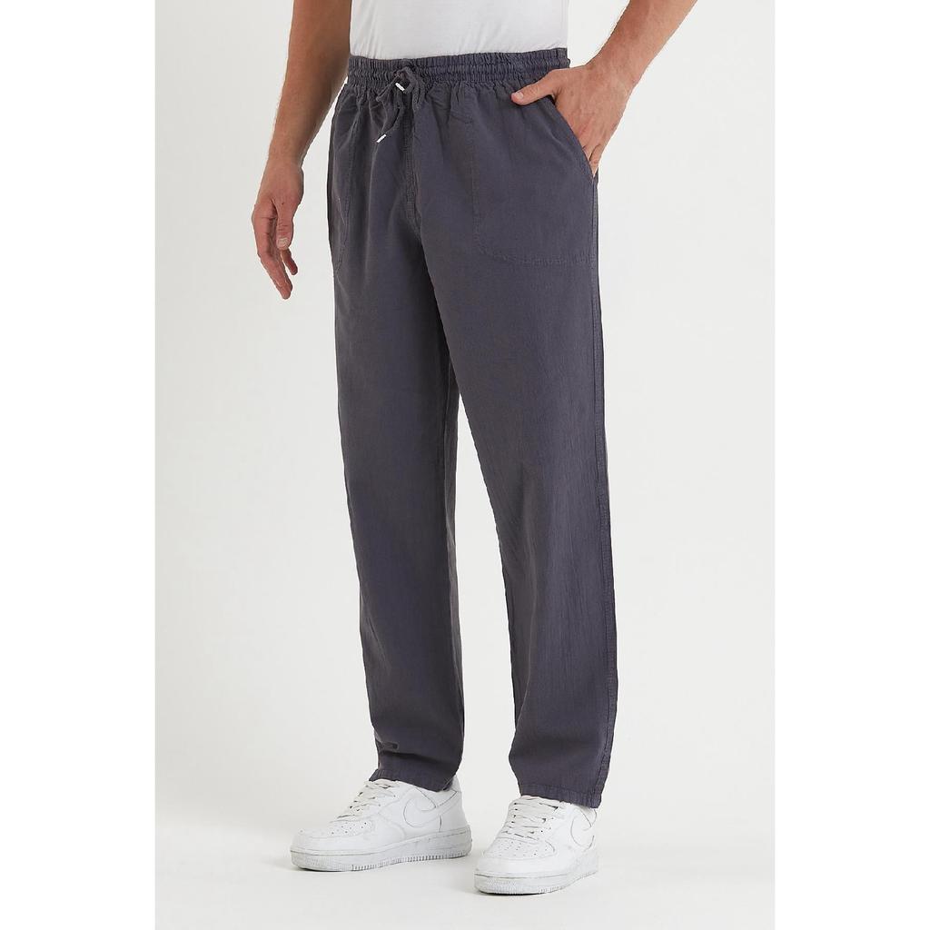 Черные мужские льняные брюки 1480