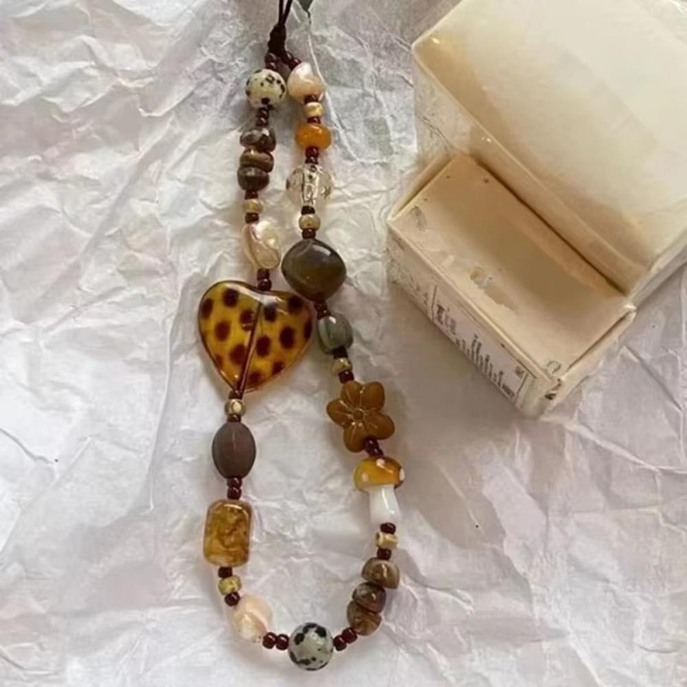 Resin Wrist Lanyard Strap Retro Bracelet Keychain Y2K Bag Pendant For Girl Woman