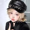 Лолита Крутая Готическая Кепка с Шипами из ПУ Кожи Шляпа Художника Клепки Панк Кепка Хип-Хоп Кепка