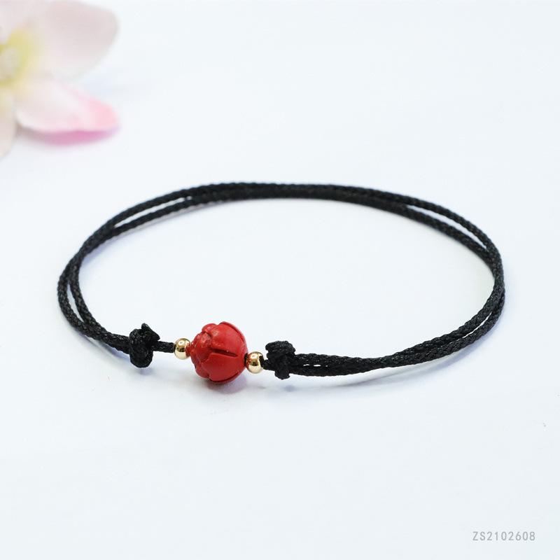 Ximang Carrying Strap Red Sand Lotus Beads Bracelet Factory E-commerce Live Delivery S2102608