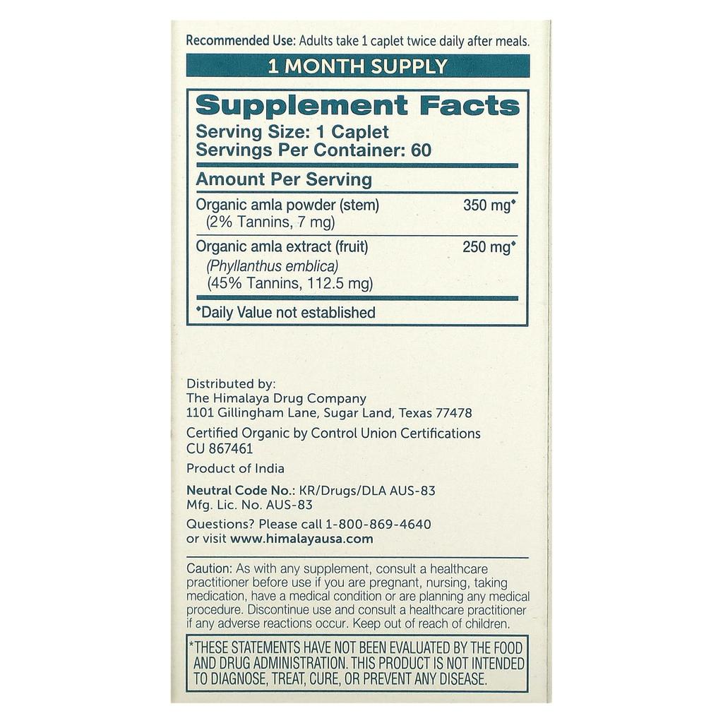 Himalaya Amla, 60 Caplets