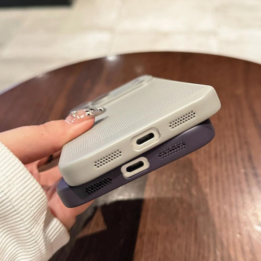Матовый охлаждающий корпус-сетка с защитой от перегрева для iPhone 17 Air 16 16E 15 14 13 12 11 Pro Max Plus, Жесткий чехол с защитой стеклянной линзы