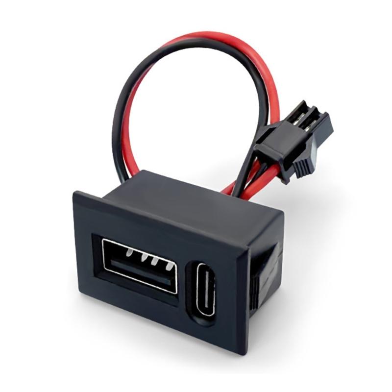 USB Type C female socket, утопленная, 2 порта, сменный разъем для зарядки ламп и различных электронных устройств