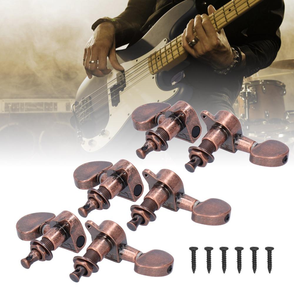 Copper Color Guitar Locking Tuners 3 Left 3 Right Guitar Head Knobs Guitar Replacement