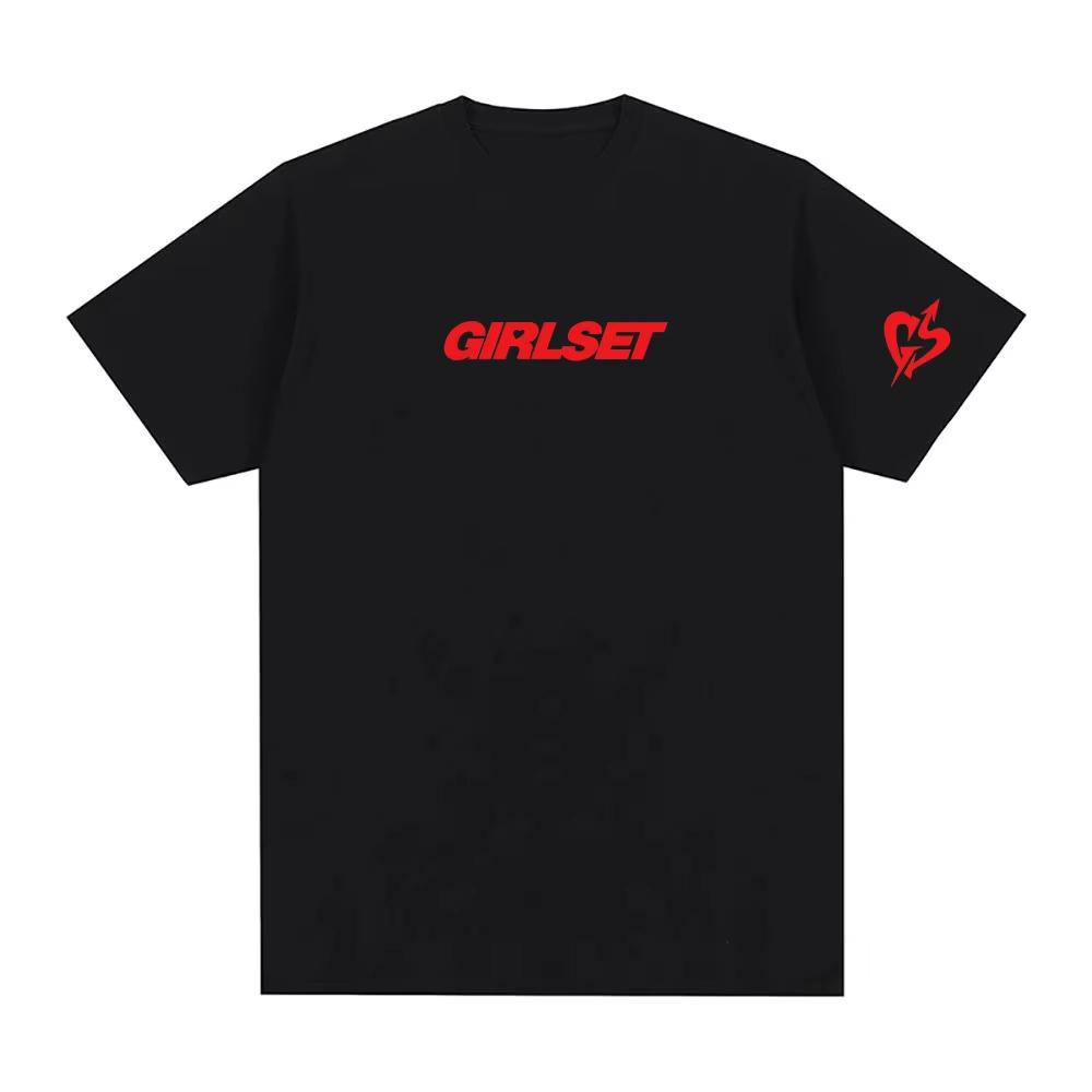 GIRLSET LOGO TShirt Korean Girl Group Graphic Printing High Quality Teeshirt Fashion pure Cotton FemaleMale Oneck Camisetas