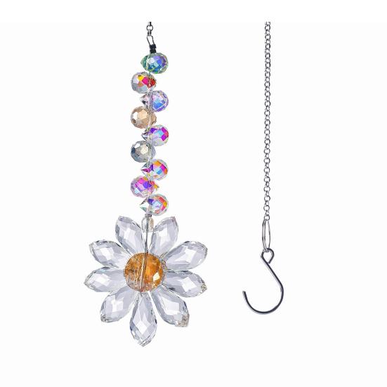 Стеклянный Цветок Ловец Солнца Подвесное Украшение Для Дома Улицы Сада Автомобиля Зеркала Заднего Вида Радуга