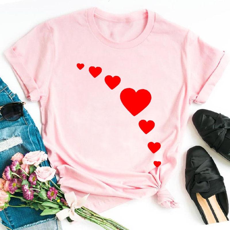 Women's Eyelash Print Loose Casual Simple Round Neck Pure Cotton Short Sleeved T-Shirts Lady Tees