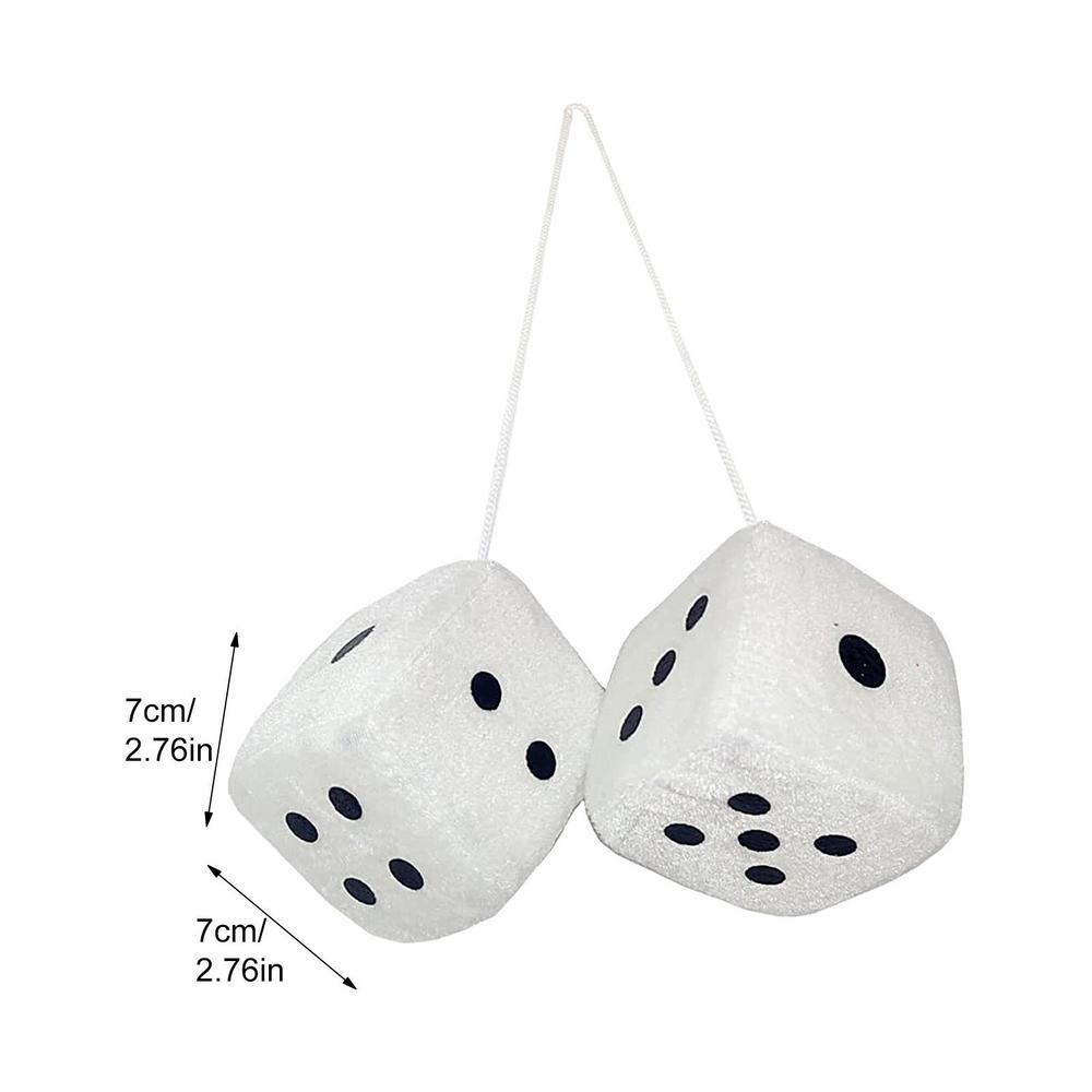 Автомобильное зеркало плюшевые игральные кости декоративные бархатные/плюшевые игральные кости подвесное украшение пушистое внутреннее украшение для грузовика внедорожника декор транспортного средства