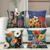 Colorful Floral Heart Patterned Decorative Cushion Covers Polyester pillowcase, sofa decorative cushion cov Headboard Pillow