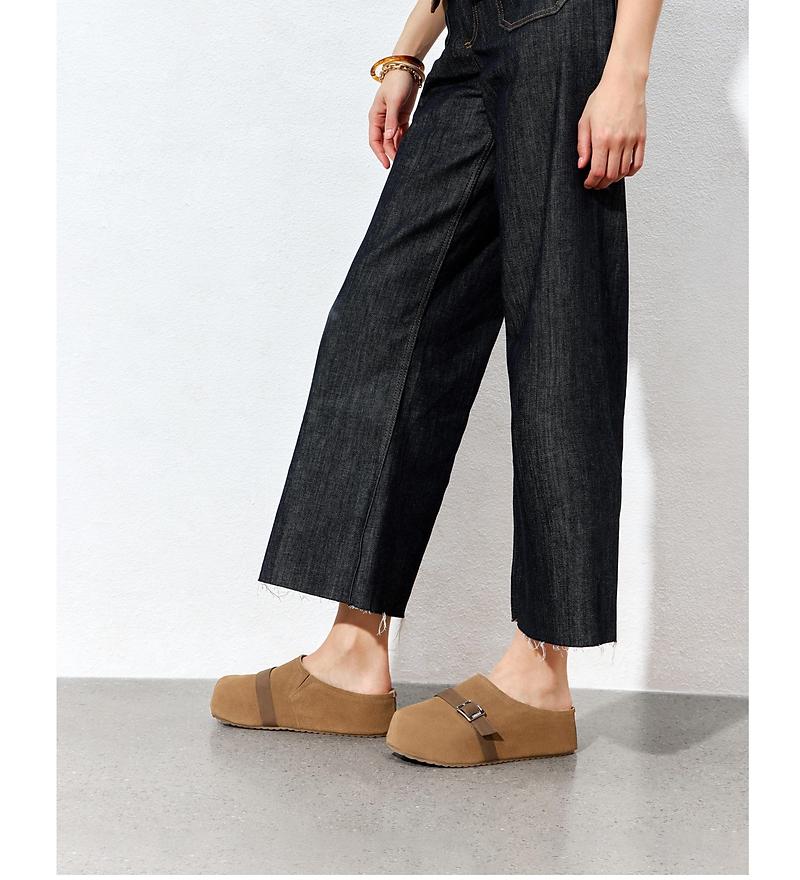 Sijiatu Autumn New Big Head Shoes, Boken Shoes, Thick soled Cool Slippers, Women's Sandals
