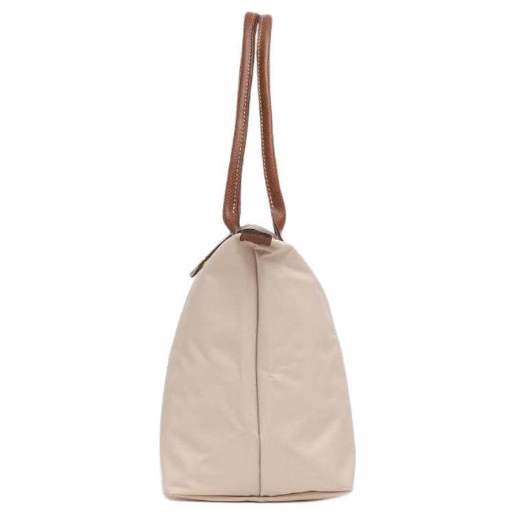 Longchamp Le Pliage 28 Сумка-тоут 'Пельмень' на молнии с кнопкой, с длинными ручками, женская, цвет бумаги 2605089P71