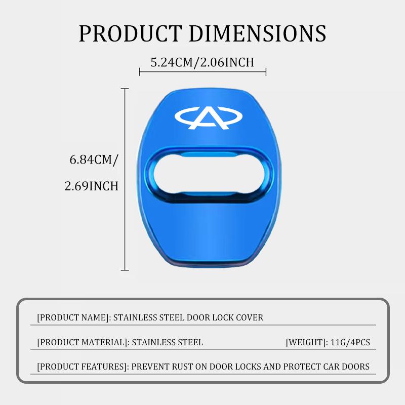 4pcs Stainless Steel Car Door Lock Cover Protective Covers Accessories For Chery Fulwin QQ TIGGO 2 3 4 5 7 Pro 8 3X A1 QQ Easta z1