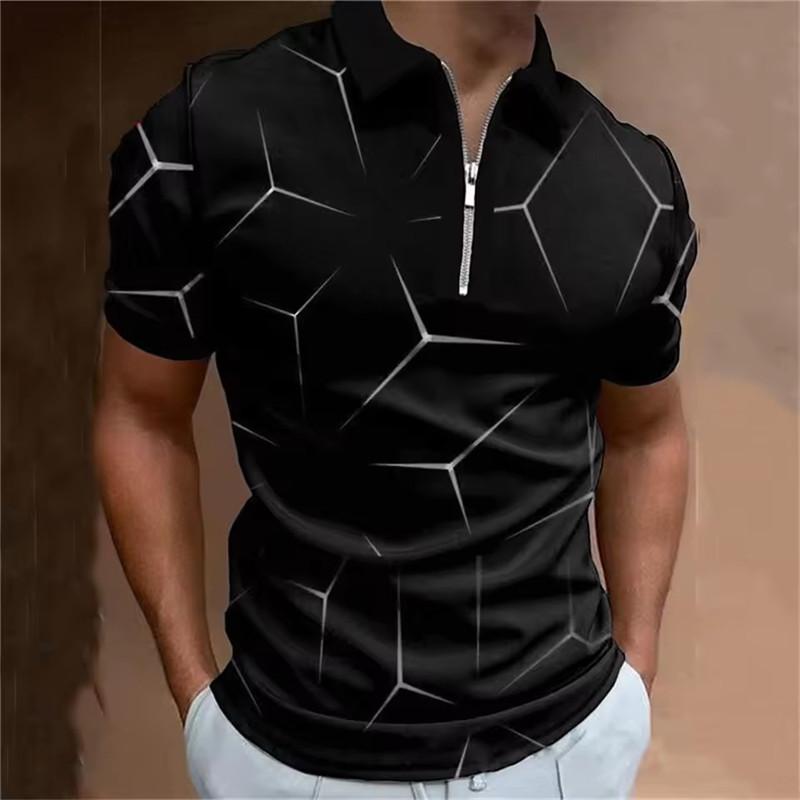 Футболка с коротким рукавом 3D-печать модный абстрактный геометрический узор Футболка-поло