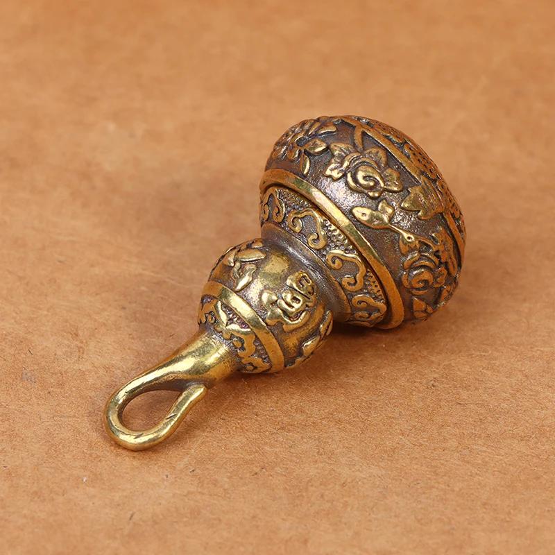 Чистая Латунь Китайская Латунь У Лу Тыква Сокровище Статуэтка Домашний Декор Настольные Книжные Полки Украшения Защита Удачи Брелок