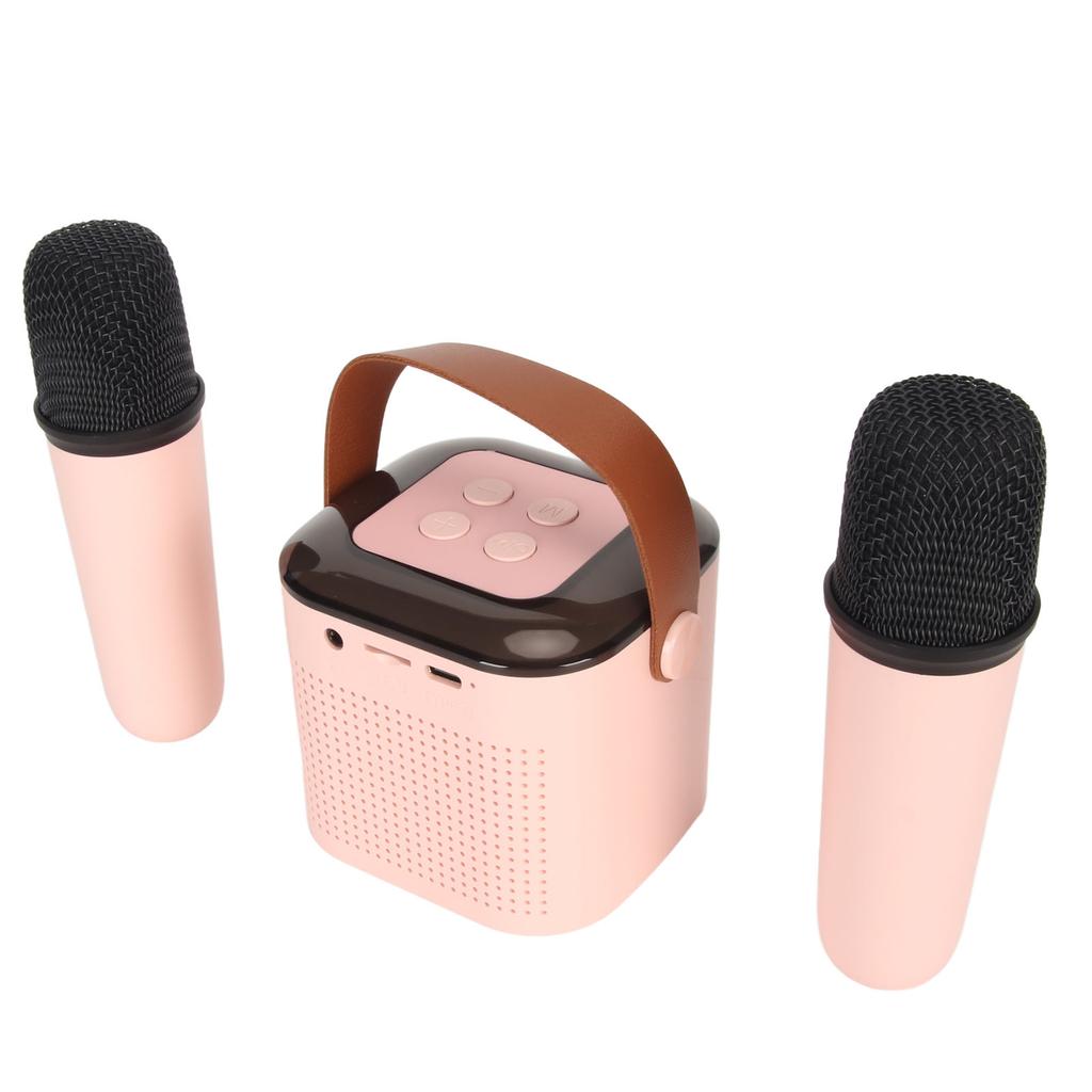 Мини-караоке-машина, стерео, портативная RGB-подсветка, Bluetooth-динамик с 2 беспроводными микрофонами для