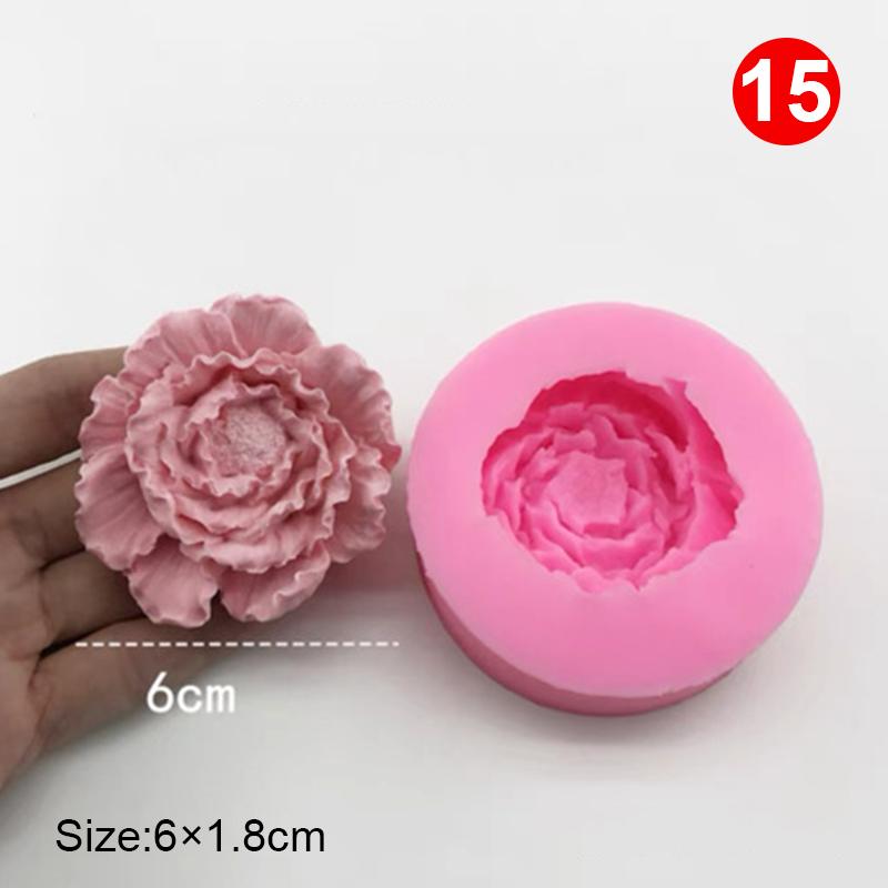 3D силиконовые формы, формы для роз, ароматерапия, гипсовые изделия, глиняная форма для свечей, пион, гипс, инструмент для выпечки своими руками