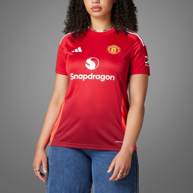 adidas Домашняя футболка Манчестер Юнайтед 24/25, Женские красные градиентные футбольные топы IT1973