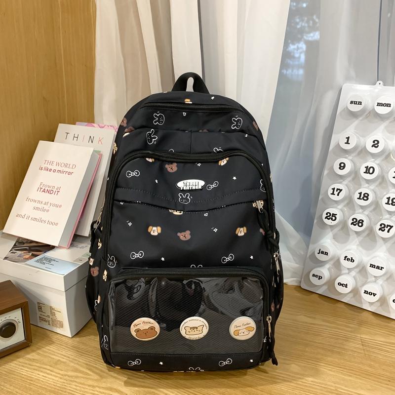 Студенческий школьный рюкзак с мультяшным принтом, легкий рюкзак большой вместимости