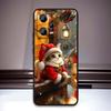Рождественский мультяшный кот Арт Чехол для телефона Для Xiaomi Redmi Note 15 14 13 12 12S 11E 11 11S Pro Plus 4G 5G Черный Мягкий ТПУ