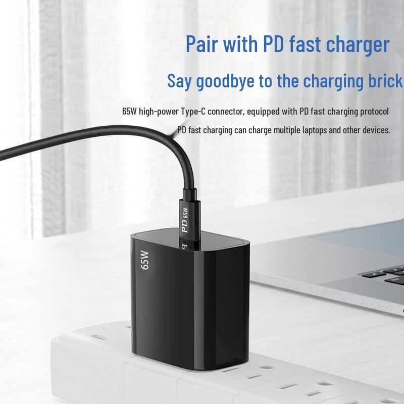 Кабель Type-C на DC 7.4x5.0mm с поддержкой быстрой зарядки PD 65W для ноутбуков HP