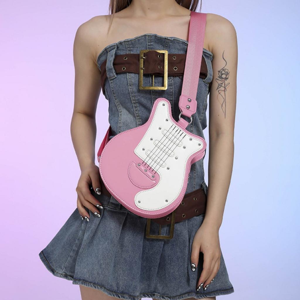Сумка через плечо в форме гитары, креативная сумка из искусственной кожи с застежкой-молнией, сумка через плечо для девочек и женщин