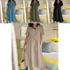 Summer Cotton Linen Dress With Pockets For Casual Streetwear Women