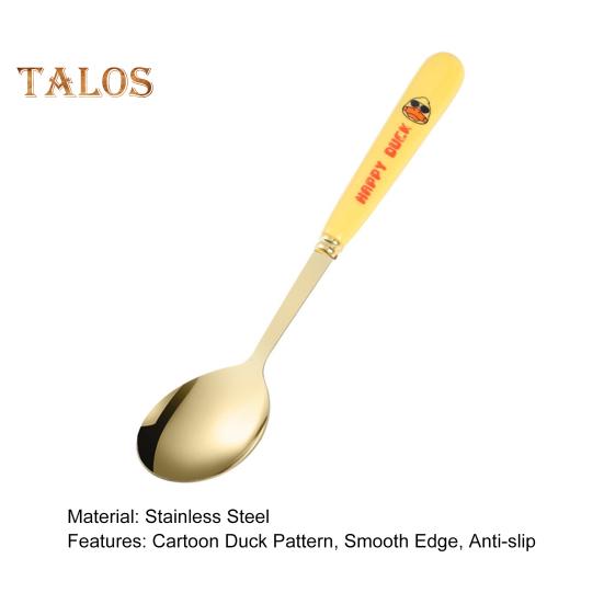 1/6 шт. ложка для смешивания, анти-ошпаривание, тонкая работа, устойчивая к коррозии, модная портативная ложка для торта с уткой и рисунком на каждый день