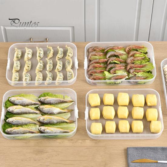 Dumpling Food Storage Box Food Grade BPA Free Large Capacity Multi-Layer Freezer Food Storage Container