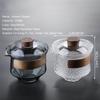 High Quality Glass Gaiwan Heat Resistant Glass Teapot With Wood Handle Tea Bowl Teacup Tea Ceremony Cup High-end Tea Set Pu Erh