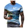 Красивые природные пейзажи мужские футболки повседневные HD 3D принт узор футболка хип-хоп Harajuku личность круглый вырез короткий рукав топ