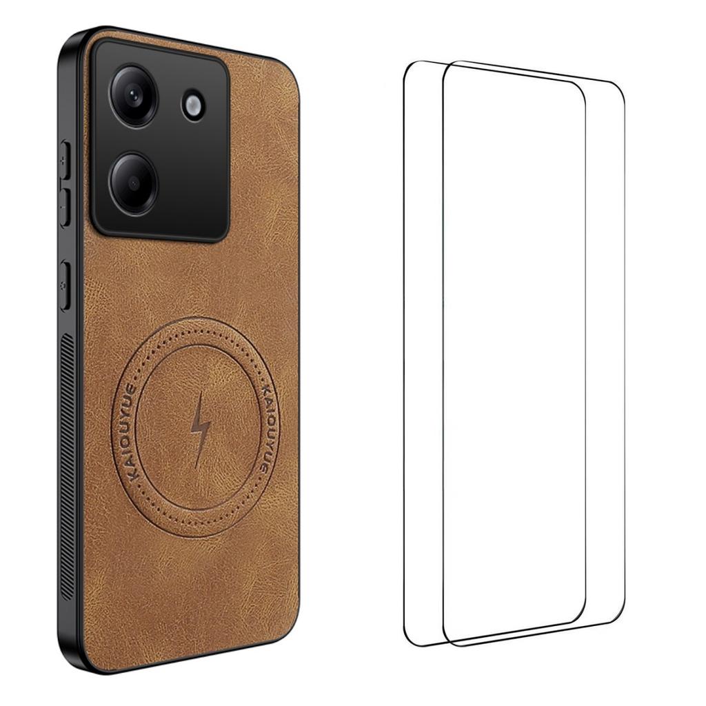 Для Xiaomi Poco M7 Pro 5G Магнитный чехол WANLONFENG Серия SD PC TPU Чехол для телефона с 2 шт. Защитной пленкой