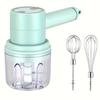 1 Set Multifunctional Electric Garlic Masher & Egg Beater 2-in-1 Set - Rechargeable, Portable, Handheld Mixer & Mini Meat Grinder - USB Charging