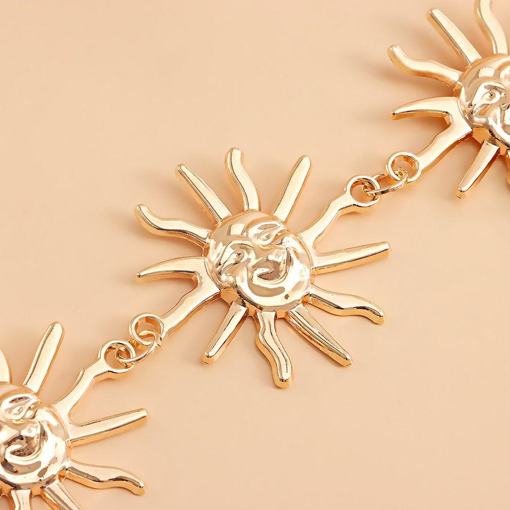 All-match Vintage Metal Punk Waist Chain Sun Waistband Womans Belt Dress Cummerbands