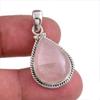 Natural Rose Quartz Gemstone Handmade 925 Solid Silver Gift Pendant 1.50" O5s15