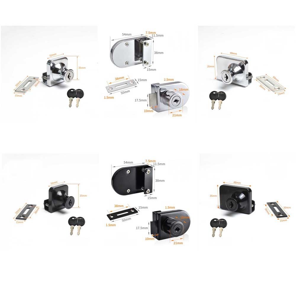 Прочный замок для стеклянного шкафа из цинкового сплава, замок для витрины торгового центра, дверные замки для шкафов