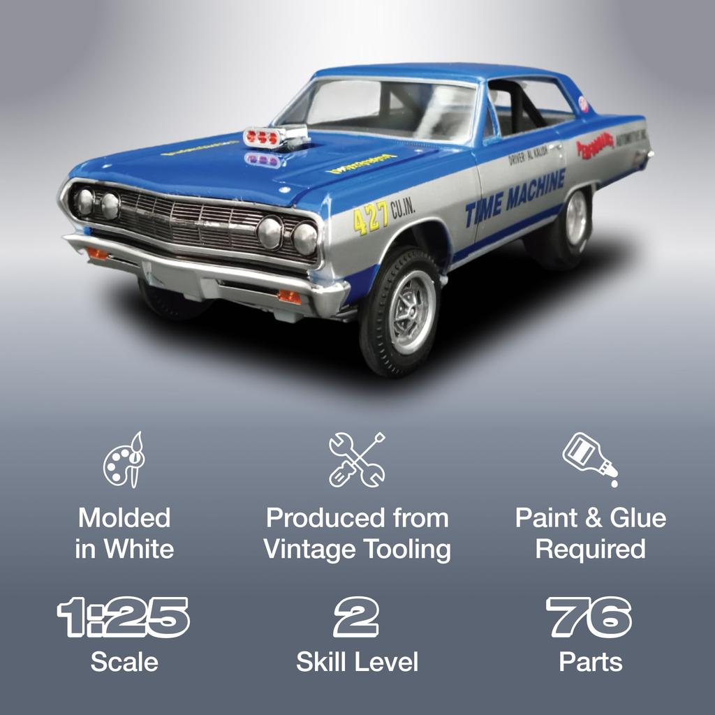 Пластиковая модель AMT 1965 Chevy Chevelle AWB Time Machine AMT1302 1/24