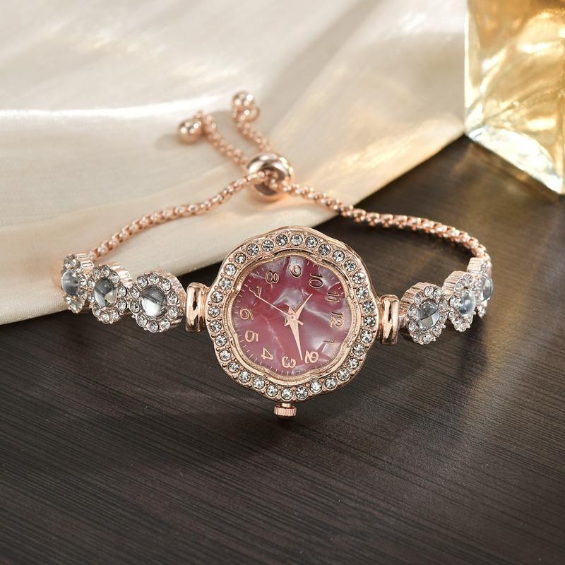 Женские часы с циферблатом-подсолнухом, полностью усыпанным бриллиантами, маленькие и тонкие, с высокоценным цифровым циферблатом, браслет