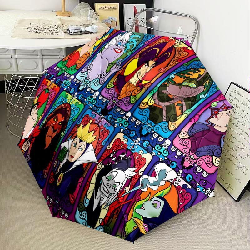 Evil Queens Collage Automatic Folding Umbrella - 8-Rib Travel Umbrella with Auto Open/Close & Portable Gifts for holidays or birthdays