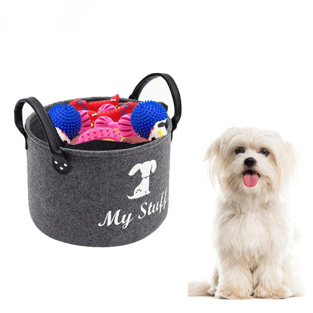 Large Capacity Pet Toy Storage Basket Foldable Dog Sundries Baskets Dog Toy Organizer  Storing Toys