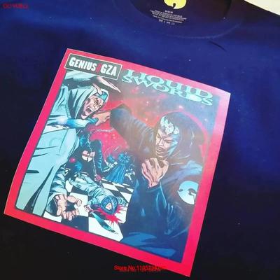 GZA Liquid Swords обложка альбома Футболка винтажная Стиранная одежда от графического дизайнера мода Топ для повседневной носки Удобный Мягкий
