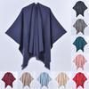 Ladies' Fashionable Warm Cloak, Double-sided Solid Color Slit, Imitation Cashmere, Draped Over Shawl