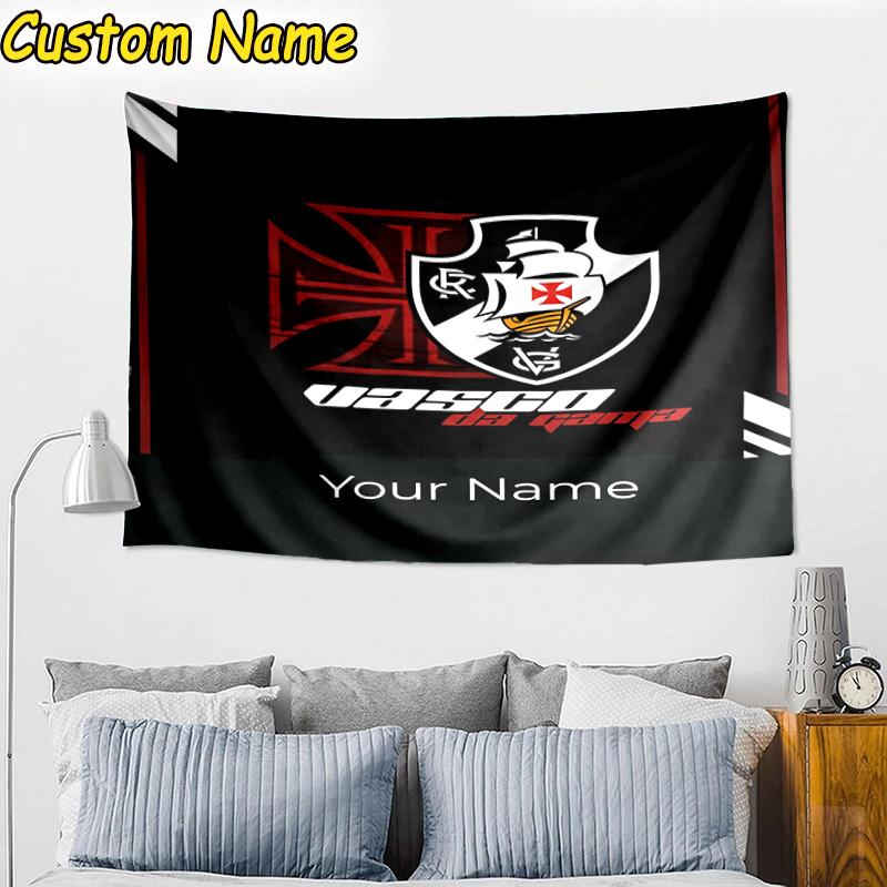 Custom Name Vasco Da Gama Crest Tapestry Room Decoration Wall Hanging for Living Room Bedroom, dormitory, Birthday and Christmas gifts