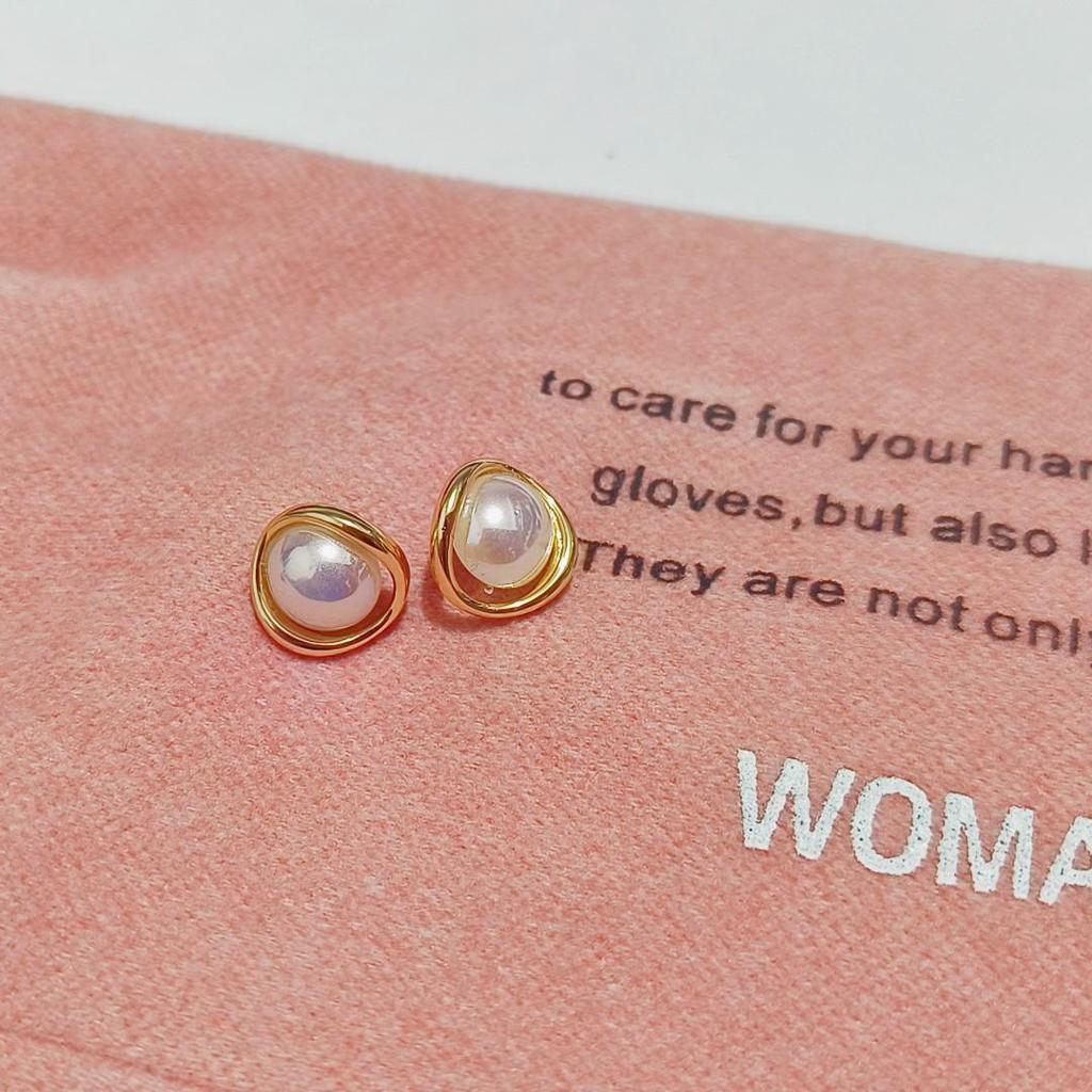 Изящные серьги-кольца с жемчугом 925 пробы для женщин - Дизайн в стиле японской и корейской легкой роскоши