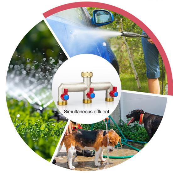 3-ходовой садовый шланговый разветвитель, никелированный латунный кран-коллектор, 3/4-дюймовый морозостойкий уличный шланговый патрубок-адаптер для садов, дворов, ферм