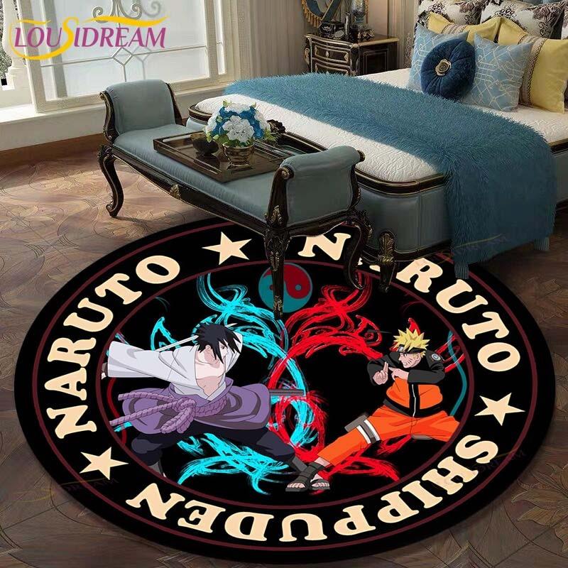 Круглый ковер с рисунком Наруто для гостиной, детский коврик, напольный коврик, коврик для ванной, ковер для спальни, коврик для детской комнаты